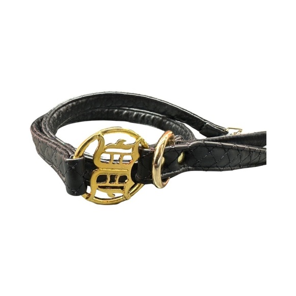The Black Sparkle Vegan Leather Dog Harness with Matching Leash- Large - Picture 6 of 7